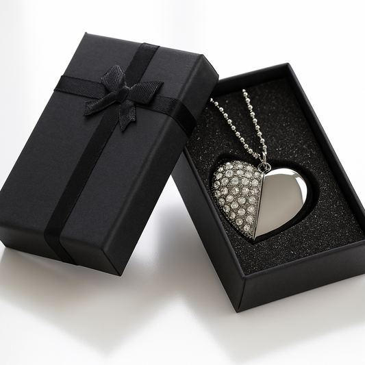 Black Bow USB Heart Presentation Box