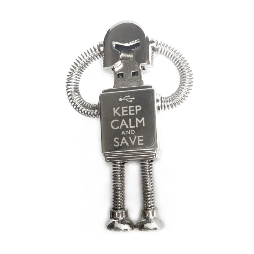 8GB Engraved Robot USB Flash Drive - Keep Calm and Save