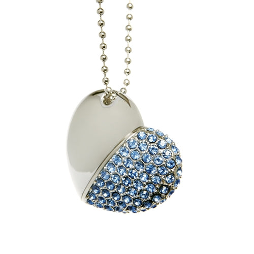 8GB Blue Diamond Heart USB Flash Drive