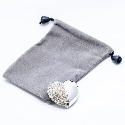 5 x USB Drawstring Gift Pouch - Grey Velvet