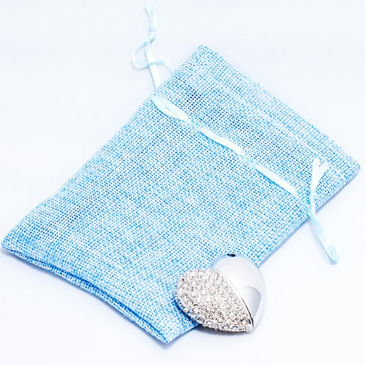 5 x USB Drawstring Gift Pouch - Blue